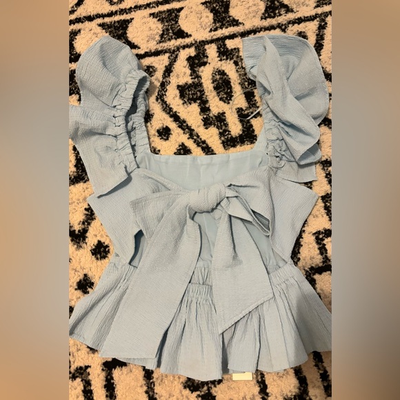 Light Blue Bow blouse - Picture 2 of 3